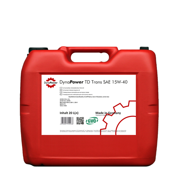 Моторне масло DynaPower TD Trans SAE 15W-40 20л